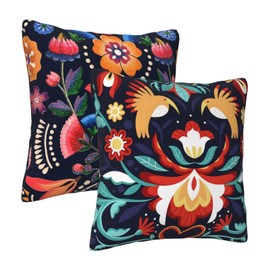 Set of 2 Day of The Dead Skull Throw Pillow Cover 18x18 Inch for Couch Pillows for Mexican Dia De Los Muertos Decoration