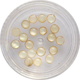 Nail Ssen Nail Art Nail Stone Parts Mother-of-Pearl Stone Round 3mm White / 네일쎈 네일아트 네일스톤파츠 자개스톤 라운드 3mm 화이트