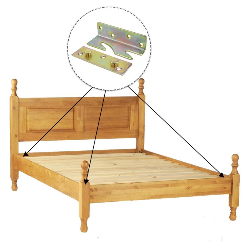 Bed Rail Brackets Set of 4 - Heavy Duty Bed