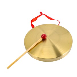 Mikinona Loud Copper Gong with Mallet Portable Flood Percussion Instrument for Handheld Design with Lanyard for Easy Storage for Parties