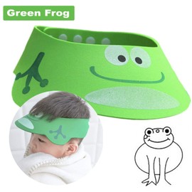 Kids Shower Cap 3 Fun Designs Baby Shower Pig Frog Bear (Green Frog)