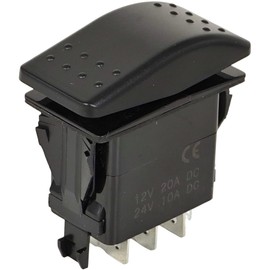 XYZIL 6 Pin (ON)-Off-(ON) Momentary Rocker Switch VLD1S00B-AZC00-000 DPDT 20A 12VDC Sealed Non-Illuminated 3 Positions DIY Control