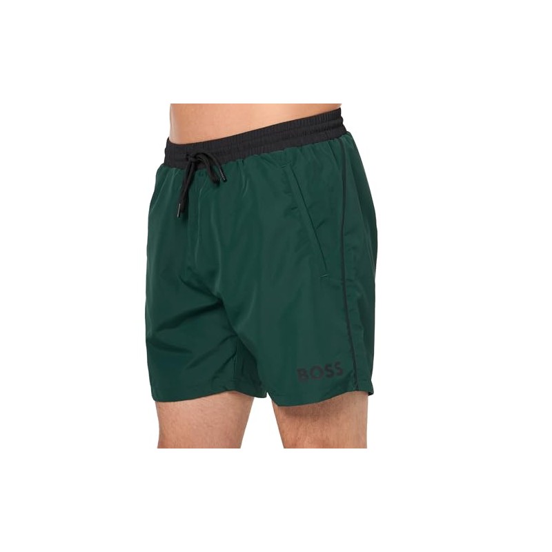 BOSS Men's Starfish 6" Swim Trunks, Pine Tree Green, Medium