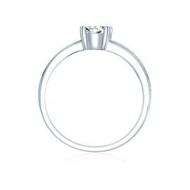 Trilani Women's Ring Sterling Silver Cubic Zirconia White Brilliant Cut Engagement Ring Silver Ring Ladies with Stone Proposal Ring, Silver, Cubic Zirconia