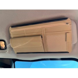 Car Storage Holder, Sun Visor Pocket, Sunglasses Pocket, Card Storage, Small Items, Multi-functional, Car Storage Accessory (Camel)