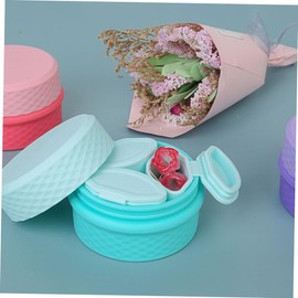 Baluue 2 Sets Travel Jar Set 3 Compartment Portable Toiletry Container Spiral Cap Lotion Bottle Makeup Box Cosmetics Case
