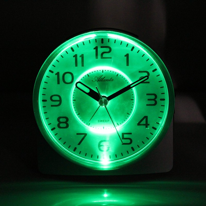 Atlanta Alarm clock without ticking quartz analogue silver - 1996-19