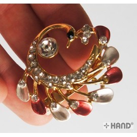 HAND ® No.035 3 Assorted Brooches with Crystal Rhinestones for All Occasions