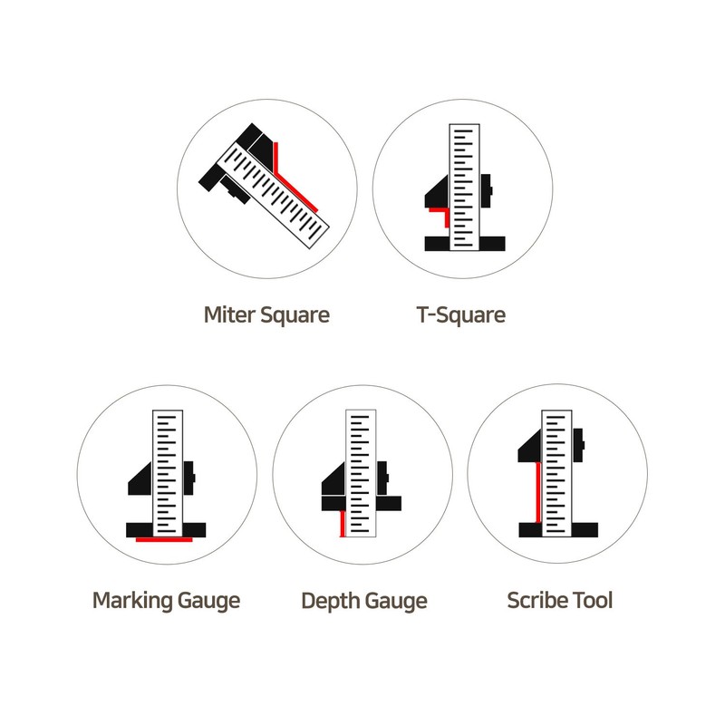 Woodraphic Signature Professional Dual Function Scriber Gauge for Measuring and