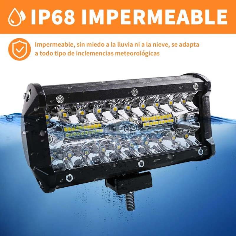 Par Faros 7''auxiliares 120w Triple-fila 6000k