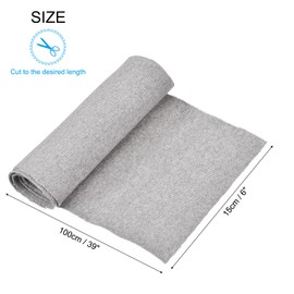 MECCANIXITY 39" Elastic Cuffs Ribbed Trims Cotton Fabric Knit Rib Stretch Tape Cuff Sleeve Waistband for Sewing, 6" Wide Grey