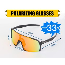 YQYCXH Suitable For Men's And Women's Polarized Sports Sunglasses With UV400 Protection, TR90 Frame, For Golf, Running, Skiing, Fishing, And Cycling. (Black)