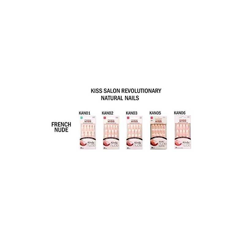 Kiss Salon Acrylic Nude French Nails 28 Count (Breathtaking) by
