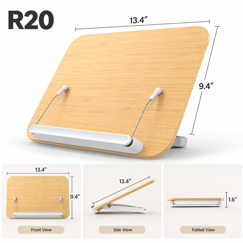 Adjustable Book Stand for Reading – 360° Rotating Foldable Desktop