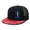 DECKY Bandanna Trucker Caps, Black/Red