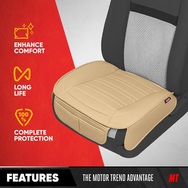 Motor Trend Seat Covers for Cars Trucks SUV, Faux Leather