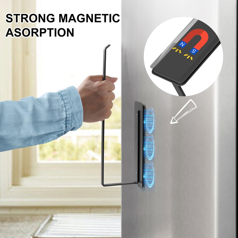 EASTTOWEST Magnetic Paper Towel Holder,Black Towel Bar Rack for Refrigerator