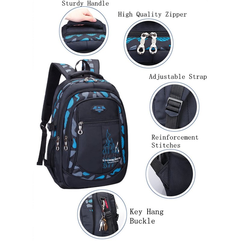 Boys Backpack Student Kids Bookbags Durable School Bags Big Heavy