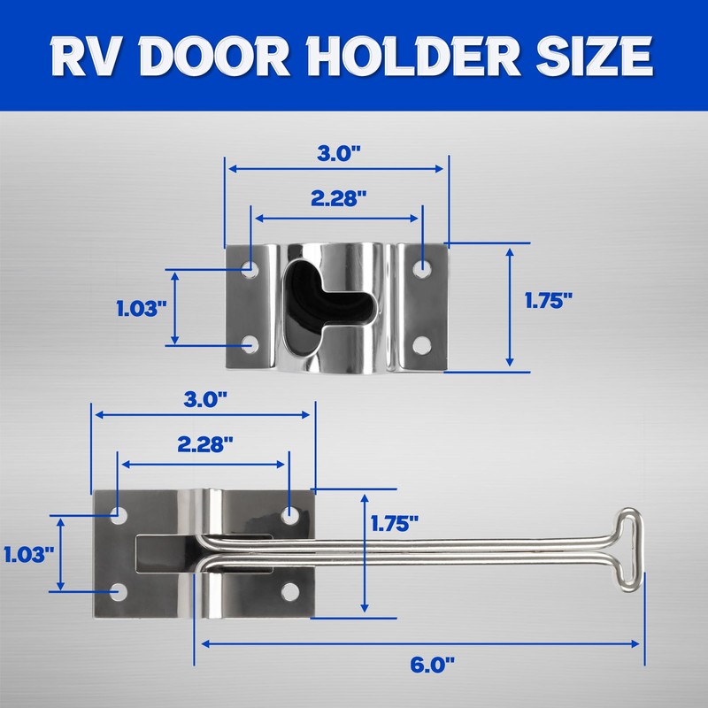 Lonffery Rv Door Latch, RV Door Holder, 304 Stainless Steel