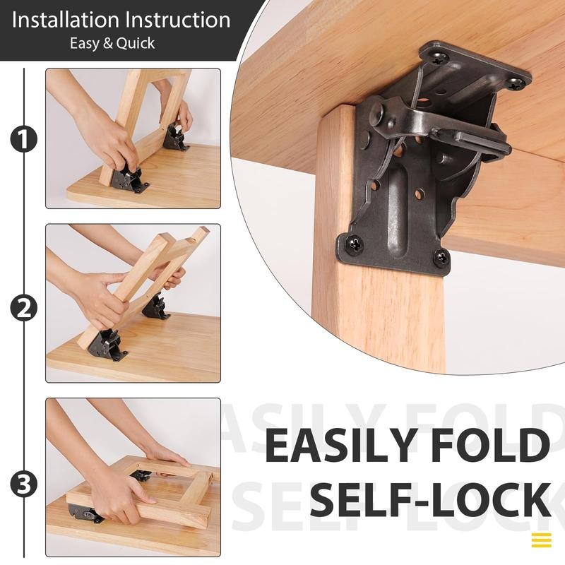 8 Pack Table Leg Folding Brackets Lock Extension Support Bracket