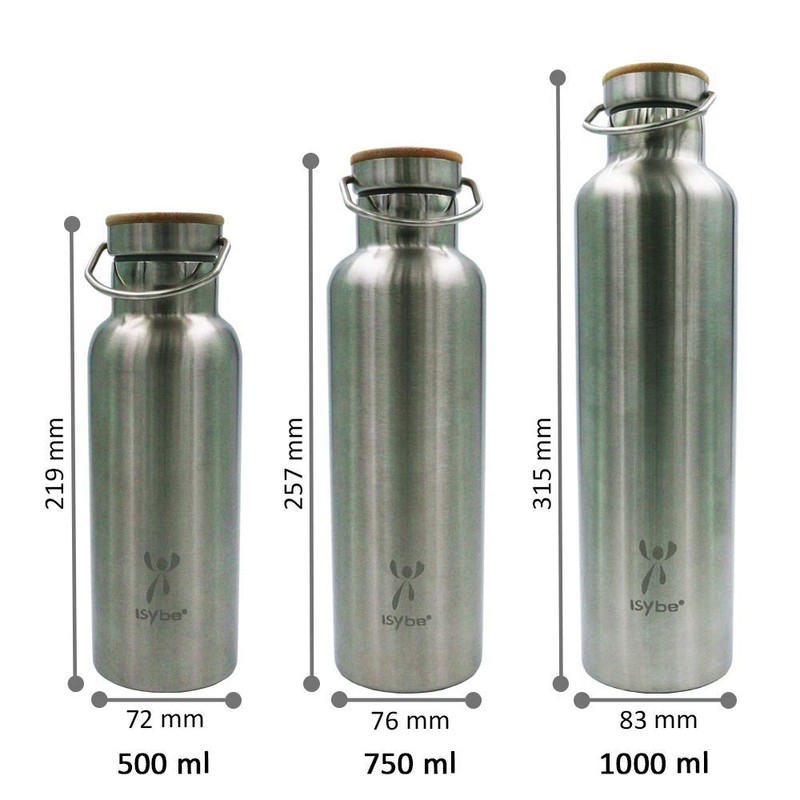 ISYbe Stainless Steel Water Bottle, BPA-Free, Leak-Proof, Insulated, Sustainable (100