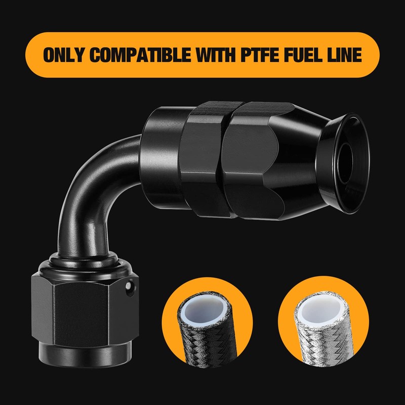 SYKRSS 10AN PTFE 90 Degree Hose End Fitting Aluminum 2