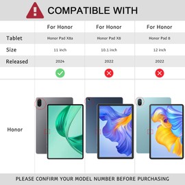 ATOOZ for Honor Pad X8a Case 11-inch 2024, Kids Case Cover with Shockproof Handle Stand for 11" Honor X8a Tablet (Green)