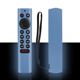 JKZTJOF Glow Blue Remote Case for NVIDIA Shield Remote Control, Silicone Sleeve Compatible with NVIDIA Shield TV Pro/4K HDR Remote Washable an-ti Lost Anti-Slip Skin-Friendly