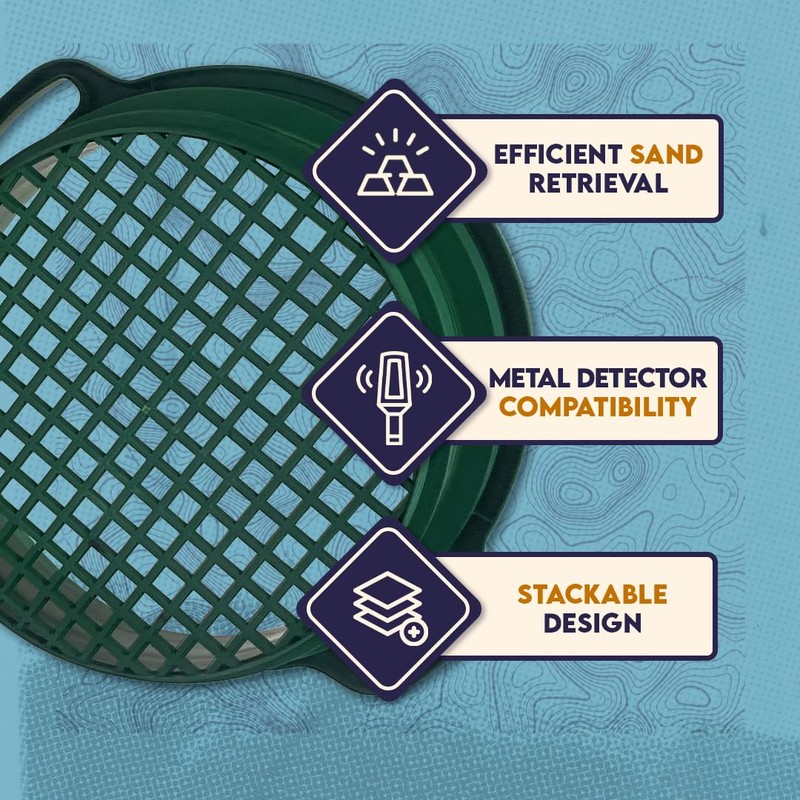 SE Deep Green Plastic Screen Stackable Sifting Pan with Handle