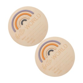 Generic 2pcs Wooden Milestone Discs for Newborns Announcement Sign and Photo Prop for Nursery Decor Durable and Smooth Wood Cards for Capturing Growth Milestones