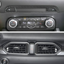 YAMUDA Compatible with Decorative Interior Protection Carbon Fiber Sticker for Mazda CX-5 2017-2022 (Black 23pcs)