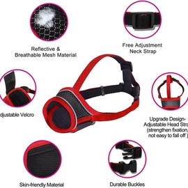 Muzzle for Small, Medium Dogs with Adjustable mesh Muzzle for Dogs Soft mesh Muzzle Hooks to Prevent Biting Barking Chewing Muzzle That Allows Panting and Drinking