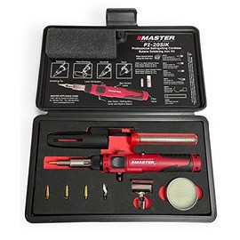 Master Appliance PI-20SiK Professional Cordless Butane Soldering Iron Kit [portable soldering station & heat tool] - Self-Igniting w/ Adjustable Temperature - 680F - 820F, refillable with butane fuel