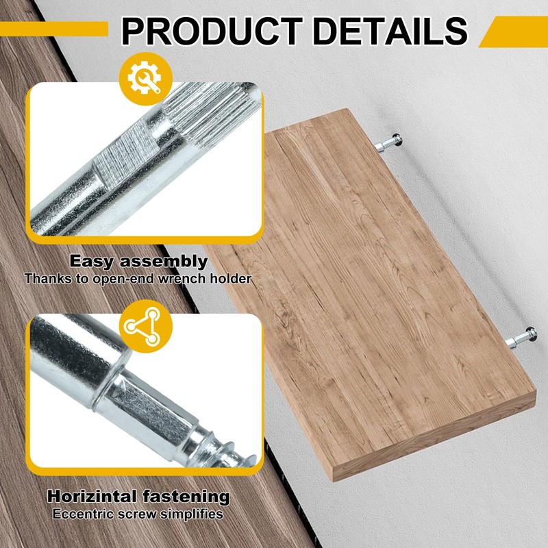 EXLECO 6 x Invisible Wall Shelf Brackets Diameter 10 x