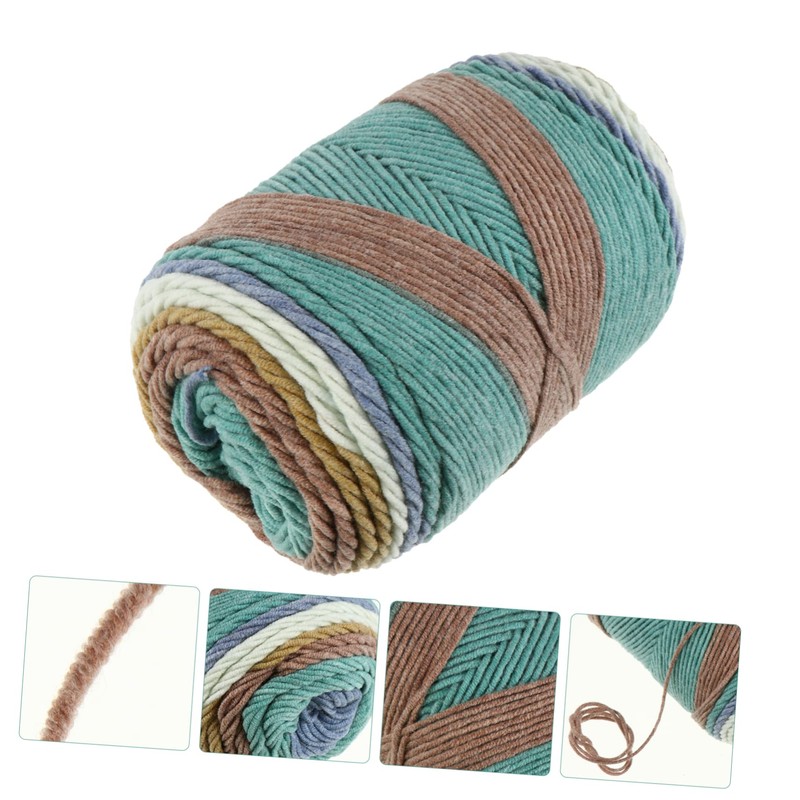 DOITOOL 1roll Strand Rainbow Yarn for Knitting Projects Soft and