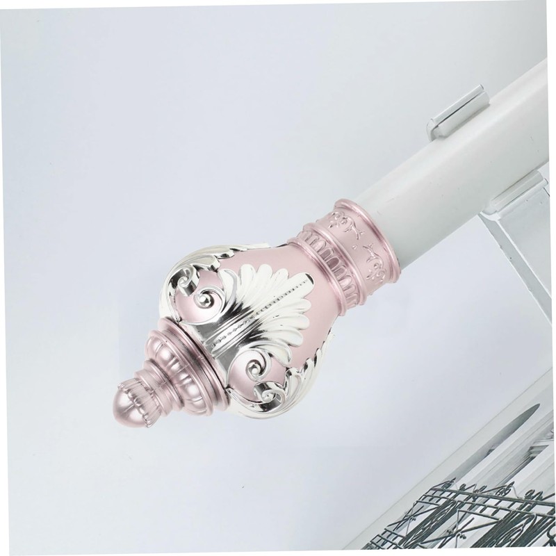 Operitacx Curtain Pole Decorative Head Rods Curtain Rod for Room