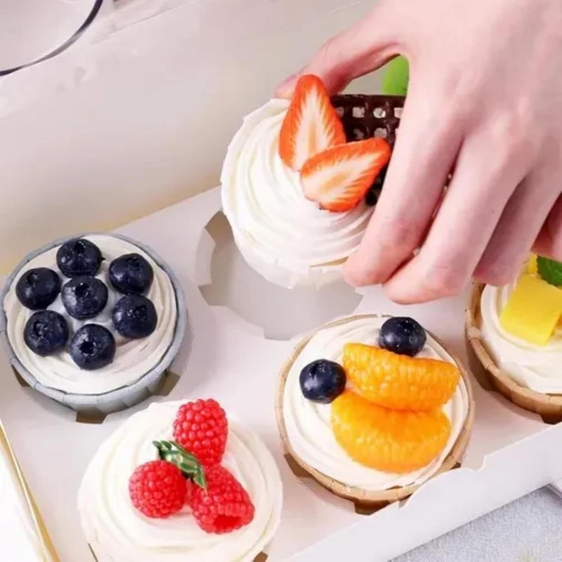 20 Cajas para Postres Blancas con Ventana, Cajas de Panadería