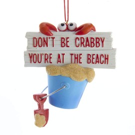 Kurt Adler 4-inch Crab on Bucket Hanging Ornament