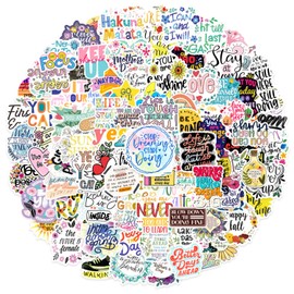 100 PCS Inspirational Quote Stickers, Waterproof Vinyl Stickers Aesthetic Positive Decal Stickers, Inspirational Stickers, for Scrapbooking Journal Teens Students Water Bottles