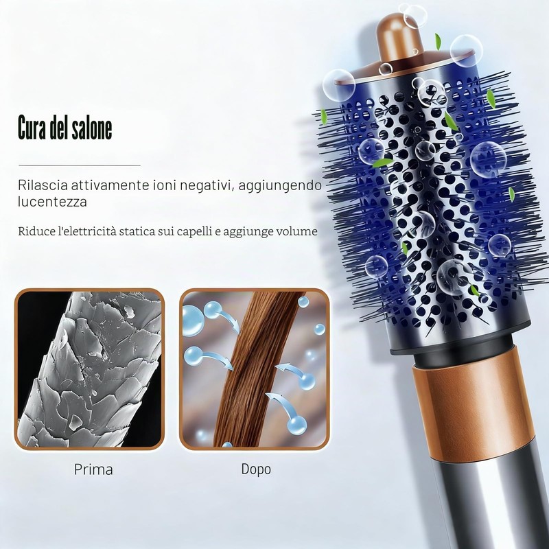 Cyberwork Spazzola volumizzante grande rotonda aggiornata, compatibile con styler ad