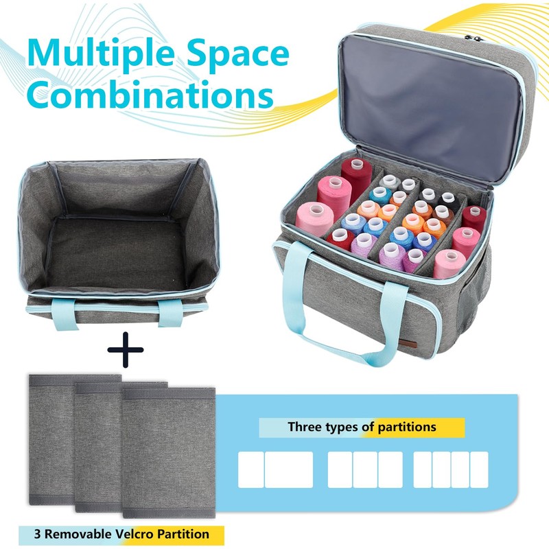Sewing Accessories Organizer, Double Layer Sewing Supplies Organizer with Detachable
