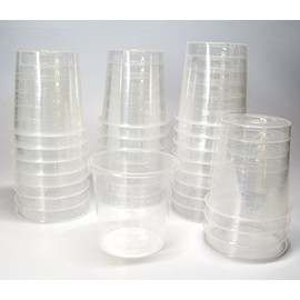 30 2 Ounce Graduated Clear Plastic Cups for Mixing Paint, Stain, Epoxy, Resin 60cc 2oz oz