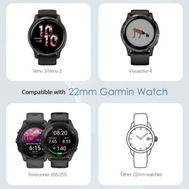 Stretchy Scrunchie Bands Compatible with Garmin Venu 3/Venu 2/Vivoactive 4, 22mm Nylon Sport Elastic Band for Forerunner 265/Forerunner 255 for Women Men（3 Pack ）