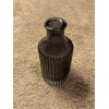 Unmarked Elegant Grey and Clear Glass Round Bottle, Stripped Design!