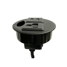 ApexDesk UL Certified 3.15â (80mm Diameter) Desktop Power Grommet with 1 Outlet and 2 USB Charging Ports (1 Power Outlet, 2 USB Charging Ports), Black (AKG801P2U-BK)