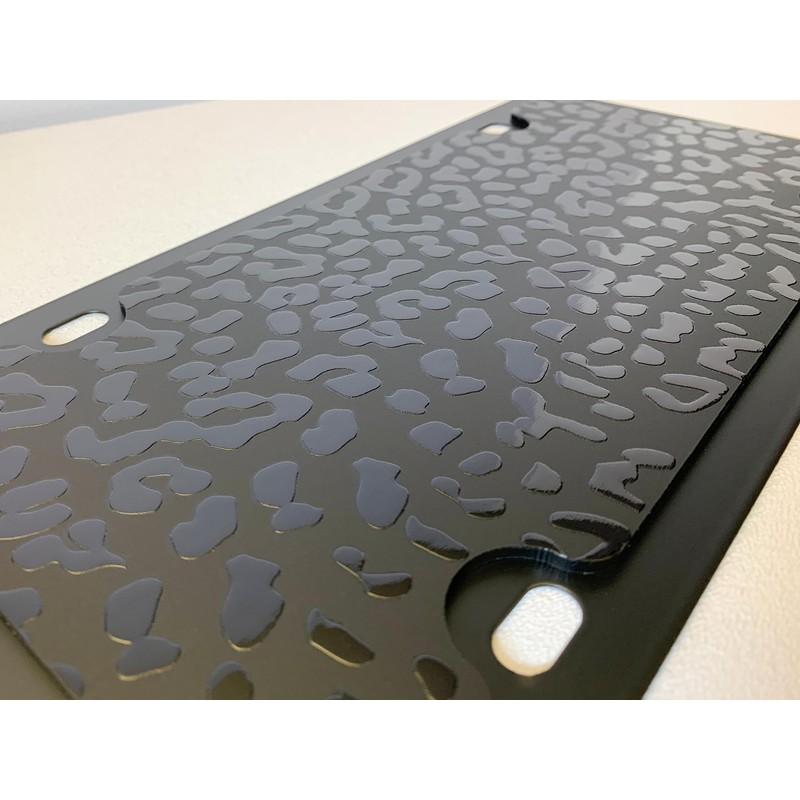 Eurosport Daytona- Black Leopard Print Carbon Steel License Plate