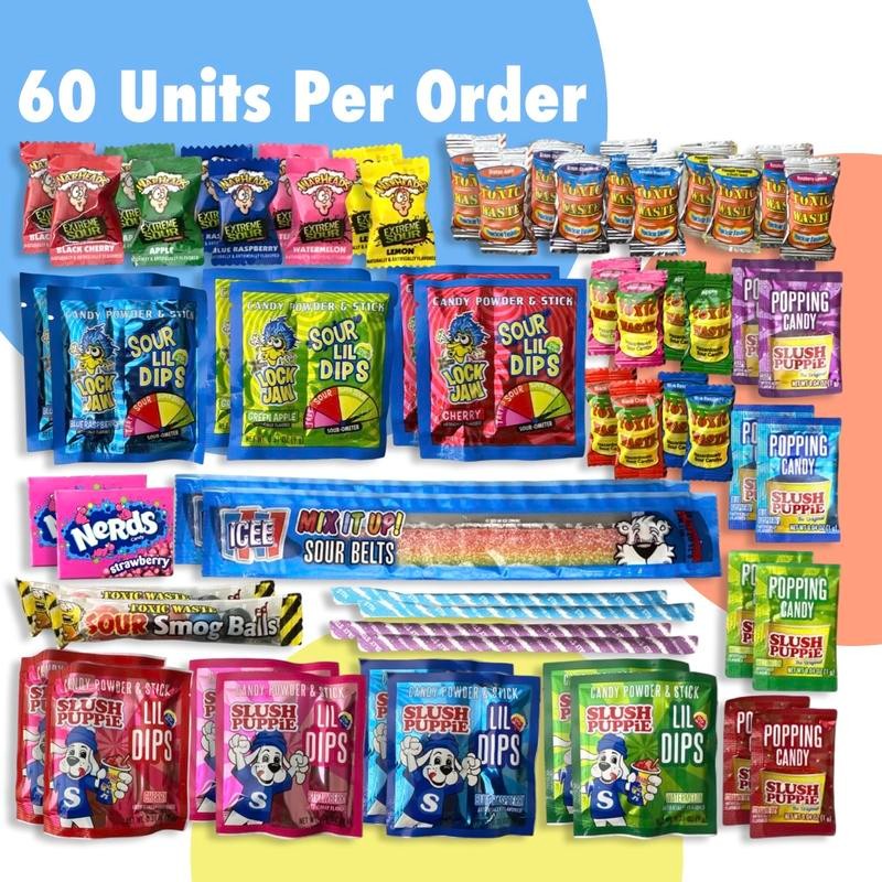 Sour Candy Sampler Pack, Up to 30 Flavors | 60