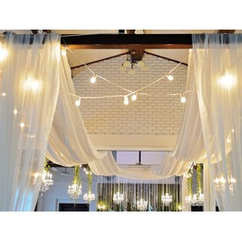 YOUR CHAIR COVERS - Voile Sheer Drape, Bridal Curtain Backdrop for Wedding, Birthday, Decoration (1 Panel, 20 ft. L x 116 inches W, Blush)(Pipe Kit NOT Included)