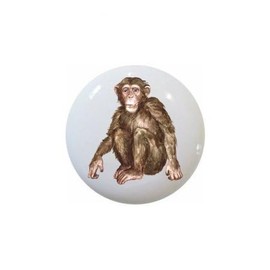 Monkey from The Wild Africa Series African Safari Wildlife Animals - Decorative Ceramic Dresser Drawer Pulls Cabinet Cupboard Knobs