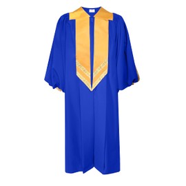 GradPlaza Deluxe Choir Robe with Cuff Sleeves For Church Clergy Clothing Priest Robe Royal Blue Size 51